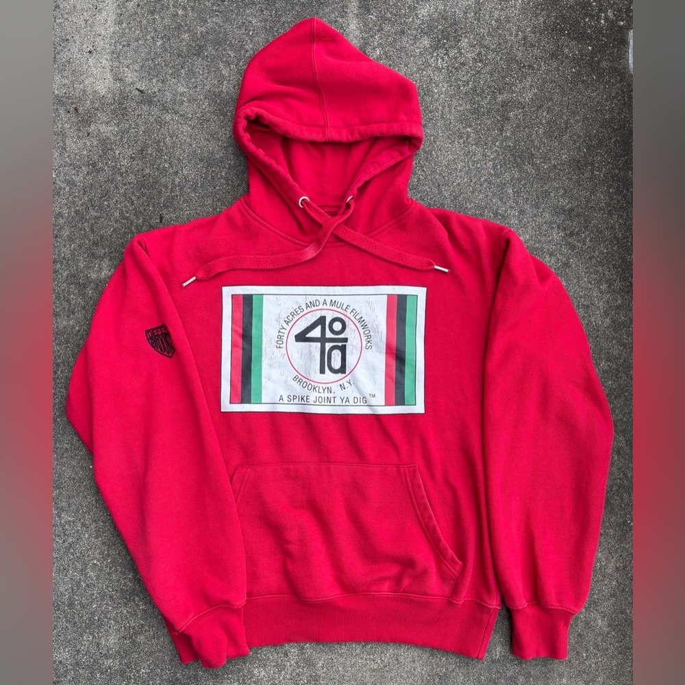 pre-owned Spike Lee/Defend Brooklyn "40 Acres And A Mule" Hoodie, Size Large